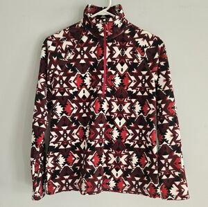Eddie Bauer Aztec Fleece Quarter 1/4 Zip Fleece Pullover Small